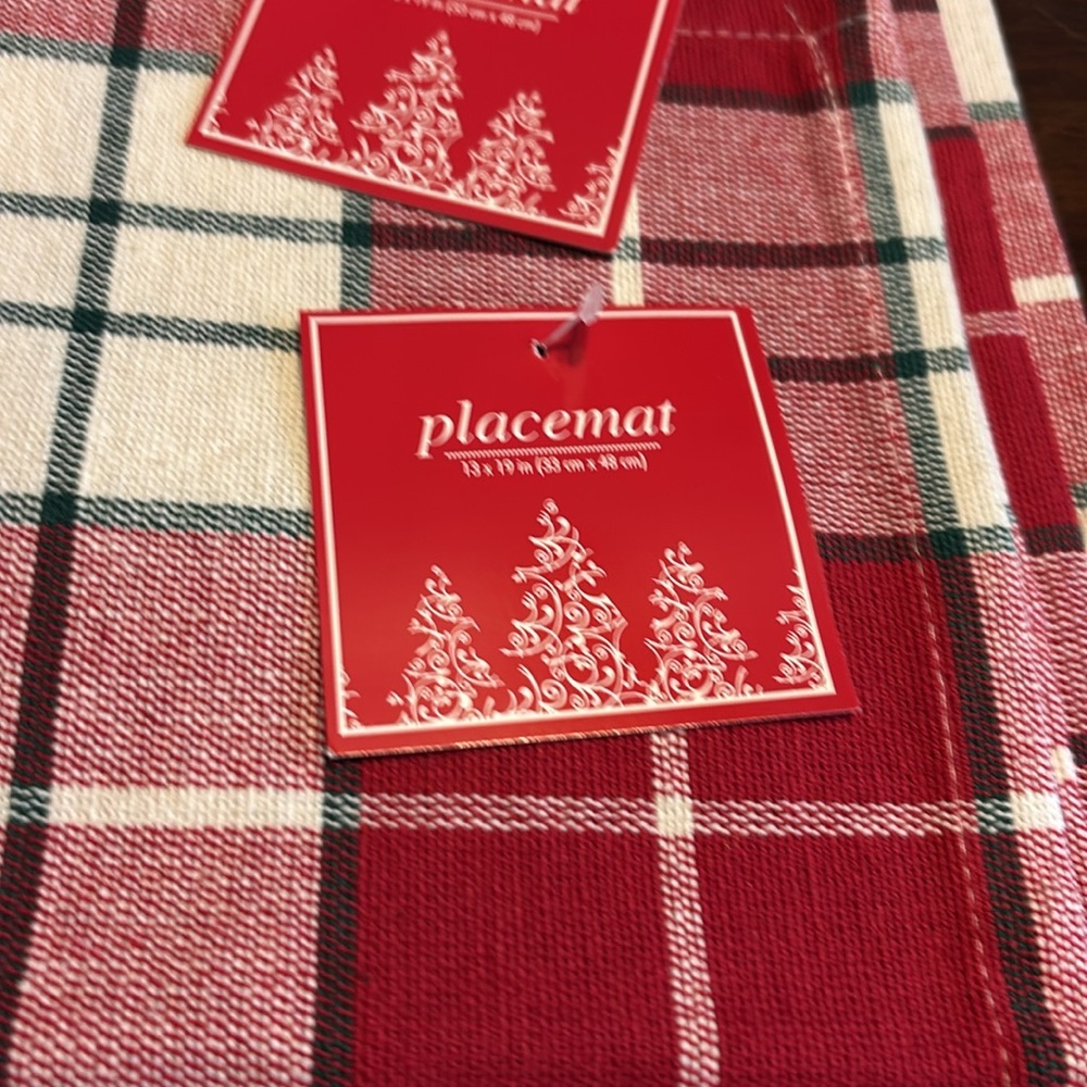 Christmas Plaid placemats set of 4 - Picture 2 of 4